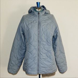 Patagonia reversible grey puffer.